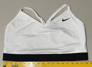 Nike Pro Swoosh Padded Bra White/Black White/Black Sz 1X - Picture 1 of 9