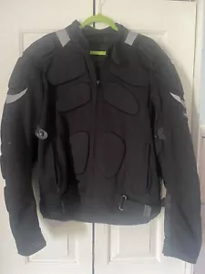 Motoboss Black Motorcycle Jacket- Men's XL, Full Zip Pockets, Padded, Armored - Picture 1 of 10
