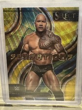2023 Panini Select Wwe The Rock Sensations Gold Wave Prizm #/10 Has Print Line