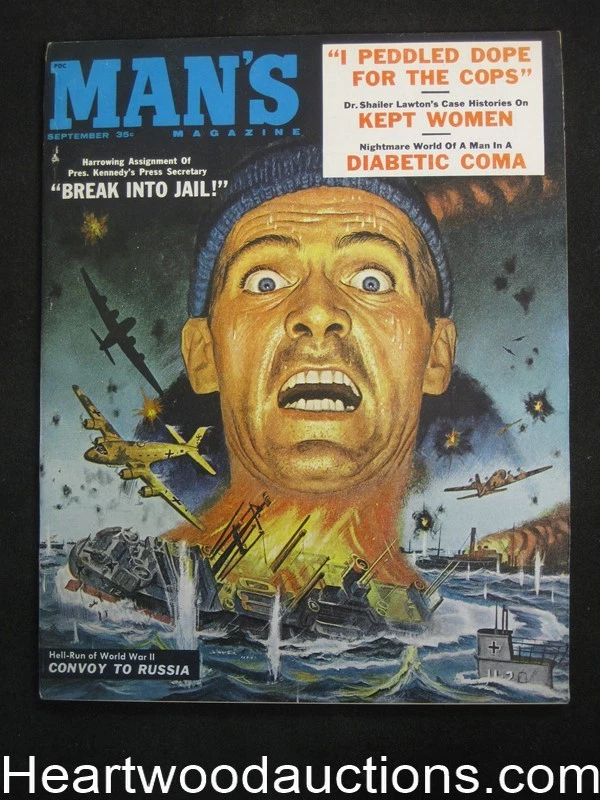 "Man's" September 1961 Mel Crair Cvr, Alistair Maclean Story, Dope Dealer - Ultr Foto 1 de 1