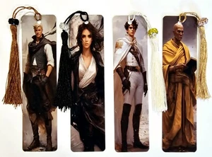 Beautiful Set Metal Mistborn Kelsier, Vin, Elend & Sazed Bookmarks Tassle & Bead - Picture 1 of 5