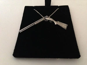 G33 gebrochene Flinte an einer 925 Sterling Silber Halskette Handarbeit 20 Zoll Kette - Bild 1 von 1