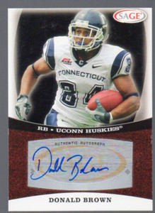 2009 SAGE Autographs Red #3 Donald Brown Auto - NM-MT
