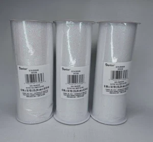 3 Pack Darice 2913-50 White Glitter Tulle Netting Wedding Crafts 6" x 10 yds - Picture 1 of 5