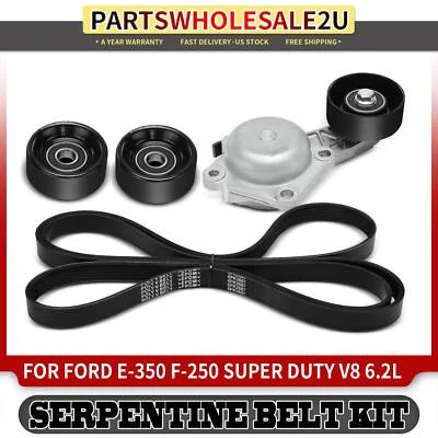 4Pcs Serpentine Belt Drive Component Kit for Ford F-250 F-350 E-350 Super Duty - Image 1 of 4