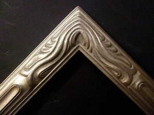 FINE 20 X 24 ART NOUVEAU PICTURE FRAME 2" WIDE SILVER LEAF w/ GLAZING / BACKING - Picture 1 of 10