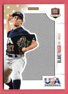 2014 Blake Paugh Panini USA Baseball Rookie Jumbo Jersey 38/49