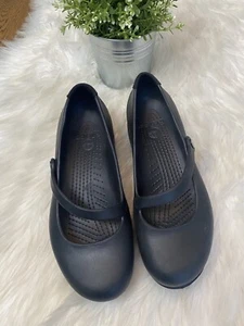 Crocs Rx Croslite Black Silver Fox Mary Jane Comfort Work Shoes Women's Sz 8 - Picture 1 of 9