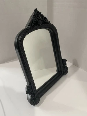 "Espejo de pie pesado negro resina diseños florales 10"" X 7,5""" Foto 1 de 4