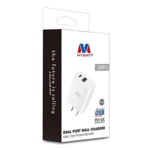 Dual Port Wall Charger (USB-A + USB-C 22W Power Delivery) - Picture 1 of 10