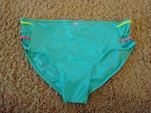 JUSTICE Girls Swimsuit Turquoise Bikini Bottom NWOT 22 PLUS Size - Picture 1 of 4