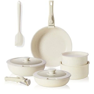 12 pcs Pots and Pans Set, Nonstick Kitchen Induction Cookware Suit with Detac... - Picture 1 of 4