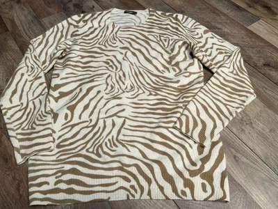 Suéter J. McLaughlin Sancerre 100 % cachemir sabana estampado animal pequeño  Foto 1 de 4