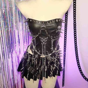 Y2K Halter Camisole TOPS Goth Harajuku Punk Rock Grunge Emo E-Girls - Picture 1 of 17