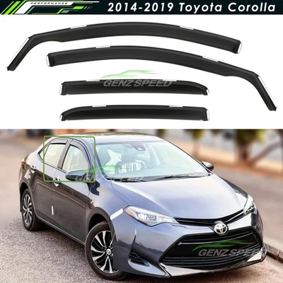 Para 2014-2019 Toyota Corolla protetores de chuva no canal viseiras de janela sombra de ventilação - Imagem 1 de 4