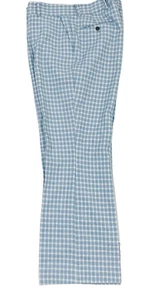 Vintage 70s Retro Disco Flair Pants Blue Check 37x29 Golfer Caddyshack Funky - Picture 1 of 9