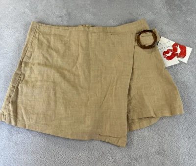Hot Kiss Mini Skort Cream Colored Skirt with Shorts Women's Size 11 - Image 1 of 4