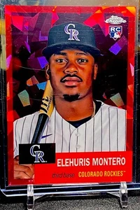 2022 Topps Chrome Elehuris Montero Red Atomic Refractor RC Rookie Card /100 #143 - Picture 1 of 2