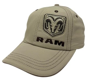 Dodge Ram Men's Hat Embroidered Logo Curve Bill Adjustable Cap in Khaki - Picture 1 of 5