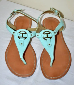 Tommy Hilfiger TWLemmiely scarpe sandalo donna tanga blu acqua taglia 7,5 M - Foto 1 di 9