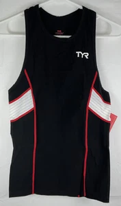 Neu mit Etikett Herren TYR Carbon Triathlon Tank LSF 50 Stretch Kompression rot & schwarz XS - Bild 1 von 5