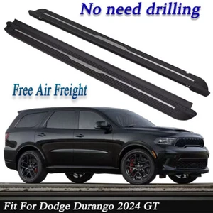 Fits For Dodge Durango GT 2024 2PC Running Boards Side Steps Nerf Bars Black ALU - Picture 1 of 7