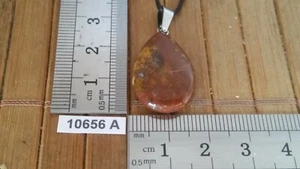 Pendentif "goutte" JASPE HELIOTROPE (SANGUIN) + cordon reglable collier reiki - Imagen 1 de 2