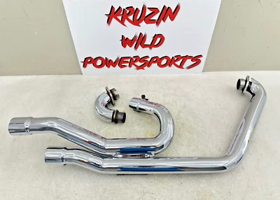2005 Victory Kingpin Exhaust System Header Head Pipe + Heat Shield - Image 1 of 4