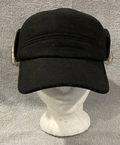 Comhats Wolle Baseball Cap Unisex Fell mit Ohrenklappen schwarz Mütze Größe L - Bild 1 von 13