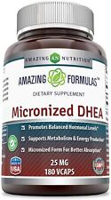 DHEA - 25mg Pure - 180 Capsules Per Bottle by Amazing Formulas Micronized