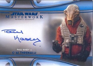 2021 Star Wars Masterwork MWA-PK Paul Kasey C'Ai Blue Foil Autograph Card 16/99