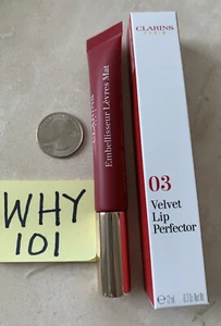 CLARINS PARIS Lip Perfector O3 VELVET RED Matte/Long-Wear/Smooth FULL SZ RET$26 - Picture 1 of 12