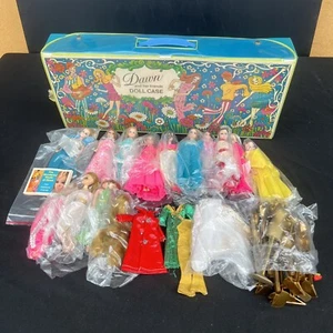 HUGE LOT! Vtg Dawn and Her Friends Doll Case Blue Dolls Clothes & ACCESSORIES  - Picture 1 of 12