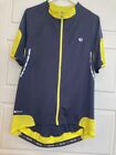 Pearl Izumi Cycling Jersey Full Zip Black Neon Yellow Shirt Pockets Men's XXL