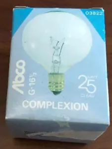 NOS (1) ABCO 25W Complexion Light Bulb G-16 1/2 Clear #03822 Candelabra Base - Picture 1 of 4