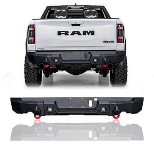 LUYWTE For 2019-2024 Dodge RAM 1500 Steel Rear Bumper With LED Lights&D-Rings - Picture 1 of 6