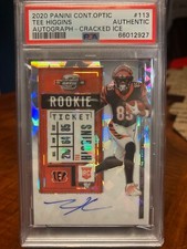 Tee Higgins 2020 Contenders cracked ice autograph Rookie Ticket /22 on card🔥 🔥