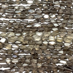 Smoky Quartz Faceted Rectangle Barrel Semi Precious Stone Q30 Beads Per Pkg - Picture 1 of 2