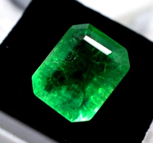 Natural Faceted Loose Green Emerald 17.50 Carat Approx. Certified Loose Gemstone - Picture 1 of 9