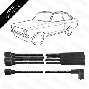 Ford X Flow Crossflow performance HT leads 8mm Black Escort Fiesta Capri Cortina - Picture 1 of 7