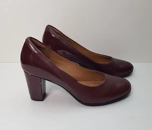 CLARKS SIZE 5UK EUR38 WOMENS TWO TONE BROWN LEATHER HIGH HEEL COURT SHOES *READ* - Picture 1 of 24