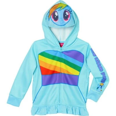 MY LITTLE PONY RAINBOW DASH Zip-Up Sweatshirt Costume Hoodie Size 3T or 4T  $38 - Image 1 of 3