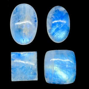 4 Stck. Natürlicher Regenbogen Blau Mondstein 14,2-20,5 mm Cabochon Losse Edelsteine Posten - Bild 1 von 11