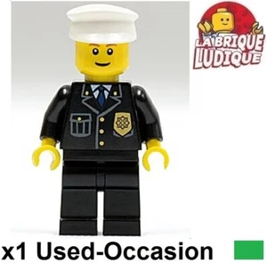 LEGO Figürchen Minifig City Polizei Polizist Chef Mütze Schwarz Krawatte cty0005 - Imagen 1 de 1