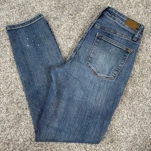 Jeans Judy blu donna 27 blu ragazzo fit vernice schizzata lavaggio scuro 28x28 - Foto 1 di 11