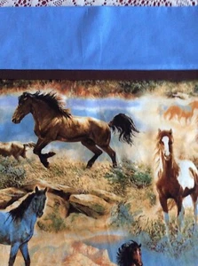 Handmade 100% Cotton Horse in Forest Fabric PILLOWCASE NEW - Picture 1 of 3