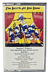 Vintage 1981 Sessions Presents The Smurfs All Star Show Cassette Tape 80s RARE - Picture 1 of 5