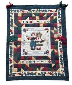 Finished Quilted Wall Hanging Raggedy Anne Andy Lots of Buttons - Picture 1 of 3