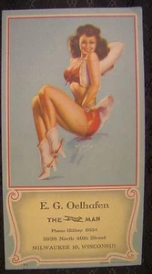 Vintage Billy DeVorss Pin Up Advertising Blotter Brunette Cowgirl Boots Spurs - Picture 1 of 6