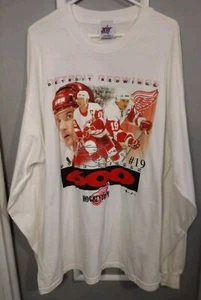 Vtg 1999 Detroit Red Wings 600th Goal Steve Yzerman T Shirt Long Sleeve Rare NHL - Picture 1 of 7